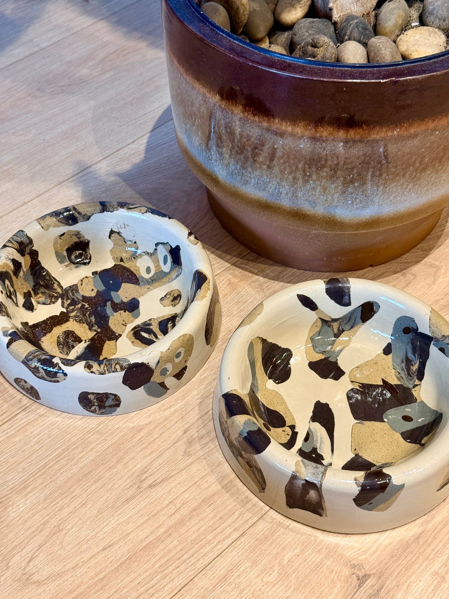 Handmade Ceramic Dog Bowl - Nerikomi