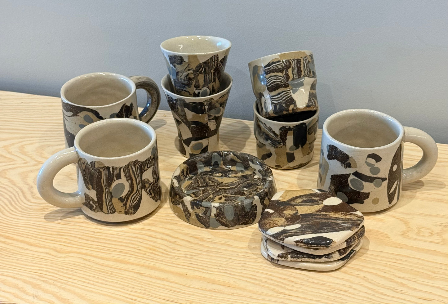 Handcrafted Ceramic Mug - Large Nerikomi