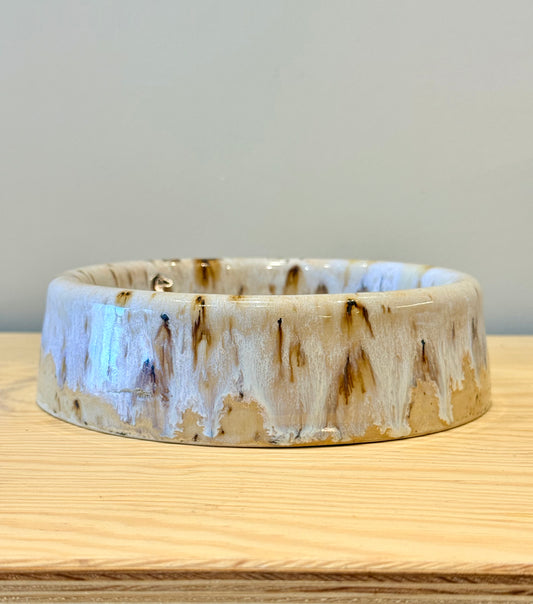 Handmade Ceramic Dog Bowl - White