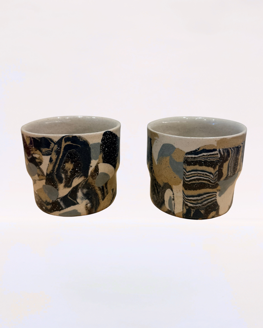 Handcrafted Ceramic Coffee Mug - Small Nerikomi