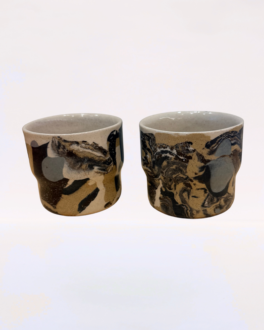 Handcrafted Ceramic Coffee Mug - Small Nerikomi