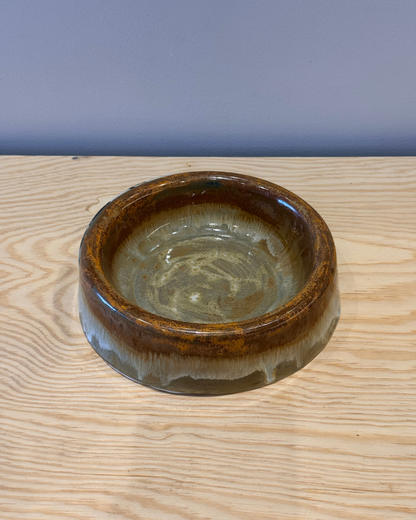 Handmade Ceramic Dog Bowl - Green