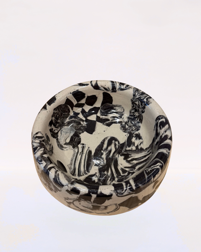 Handmade Ceramic Dog Bowl - Nerikomi
