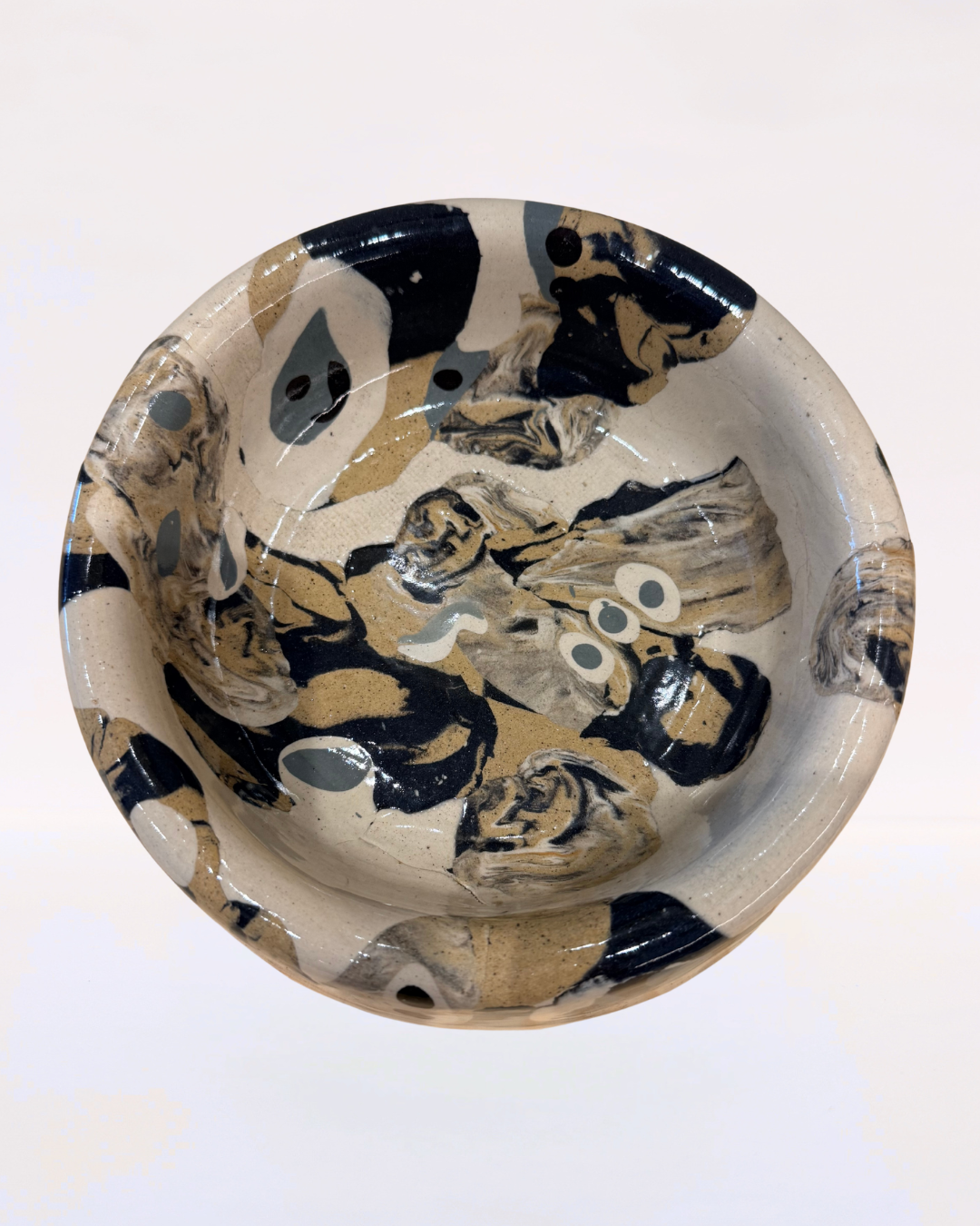 Handmade Ceramic Dog Bowl - Nerikomi