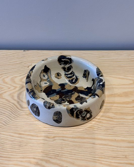 Handmade Ceramic Dog Bowl - Nerikomi