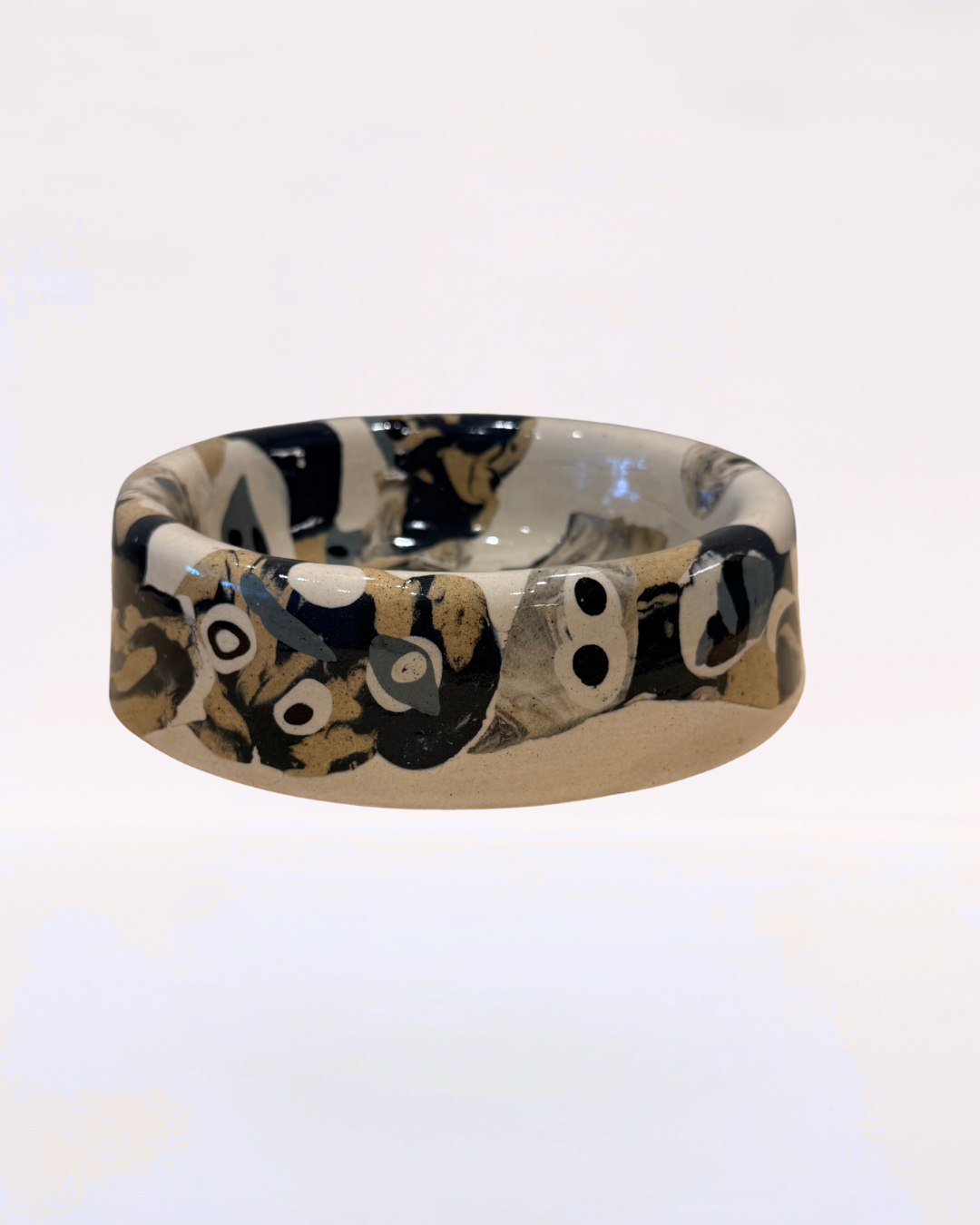 Handmade Ceramic Dog Bowl - Nerikomi