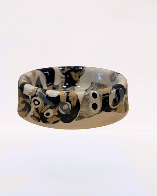 Handmade Ceramic Dog Bowl - Nerikomi