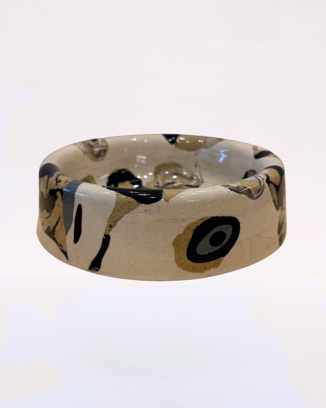 Handmade Ceramic Dog Bowl - Nerikomi