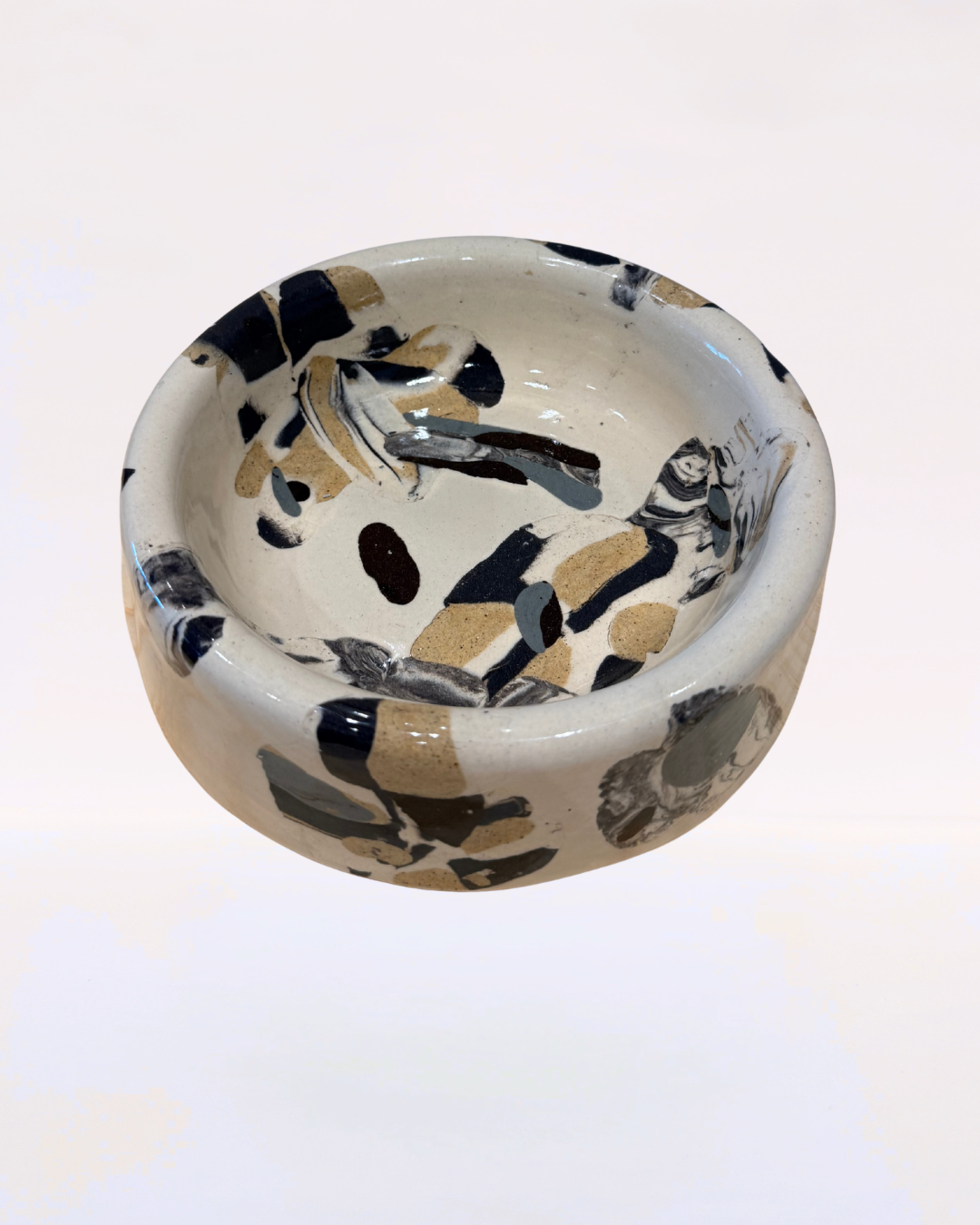 Handmade Ceramic Dog Bowl - Nerikomi