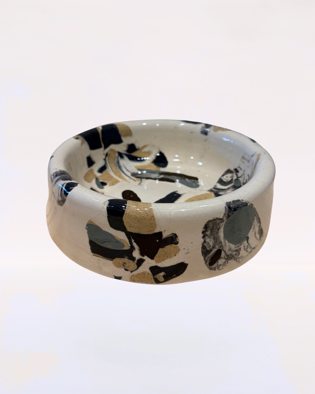 Handmade Ceramic Dog Bowl - Nerikomi