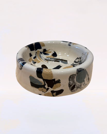 Handmade Ceramic Dog Bowl - Nerikomi