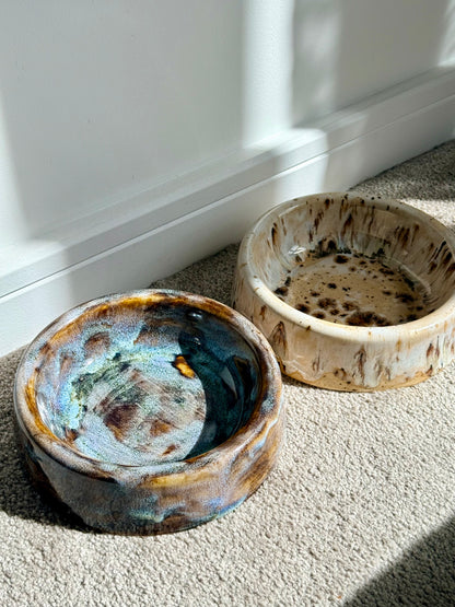 Handmade Ceramic Dog Bowl - White