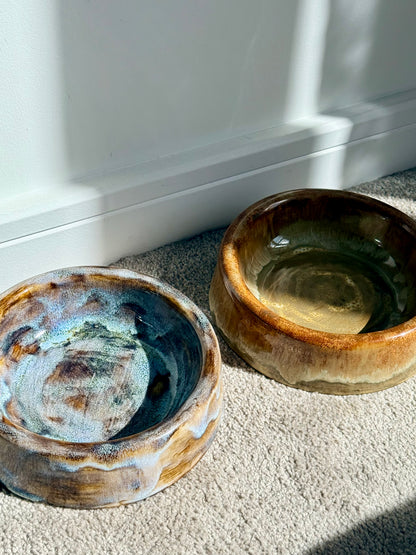 Handmade Ceramic Dog Bowl - Green