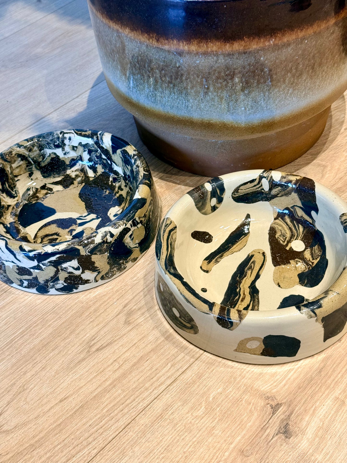 Handmade Ceramic Dog Bowl - Nerikomi