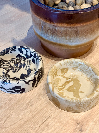 Handmade Ceramic Dog Bowl - Nerikomi