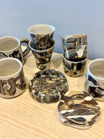 Handcrafted Ceramic Coffee Mug - Small Nerikomi