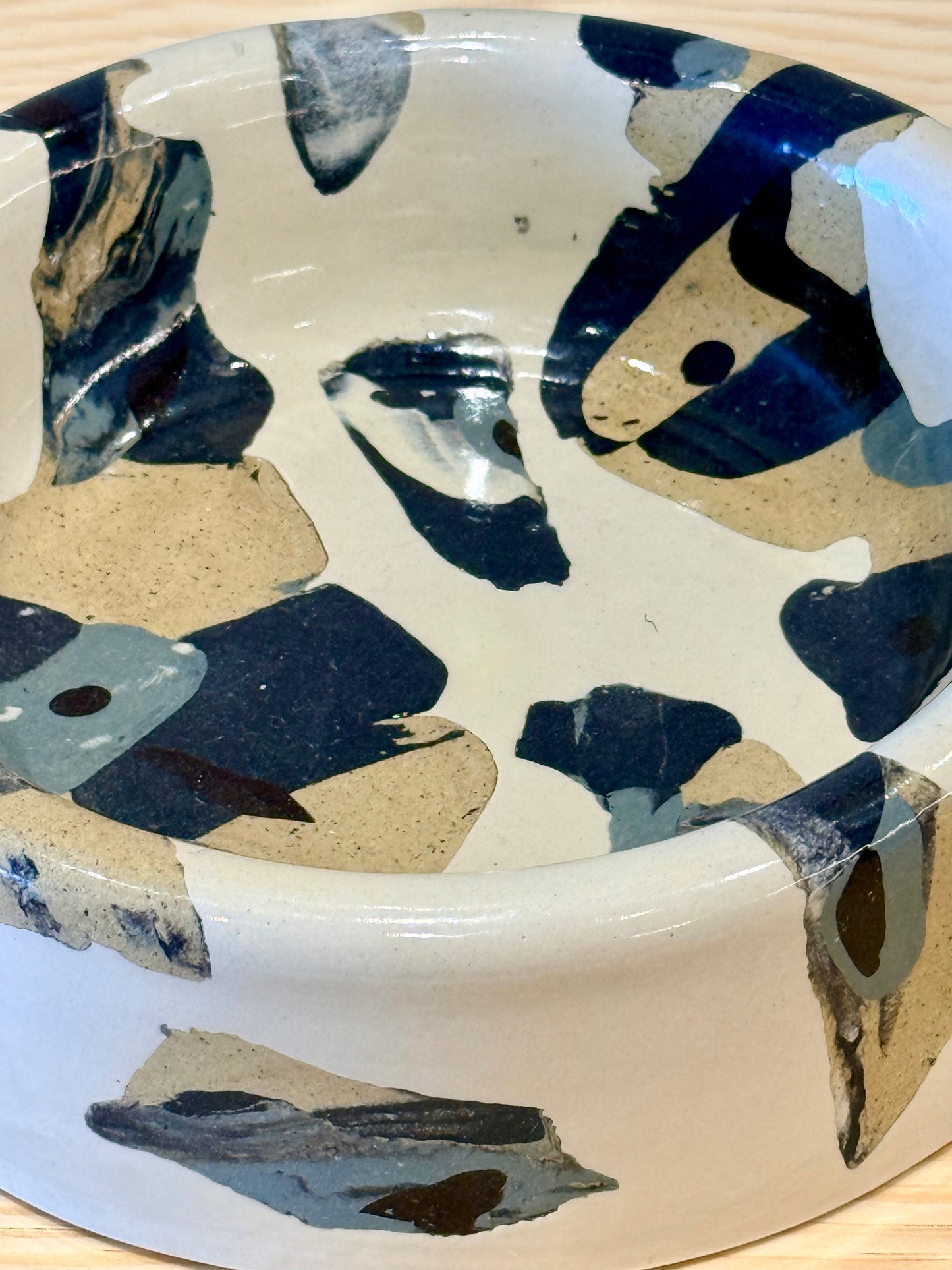 Handmade Ceramic Dog Bowl - Nerikomi
