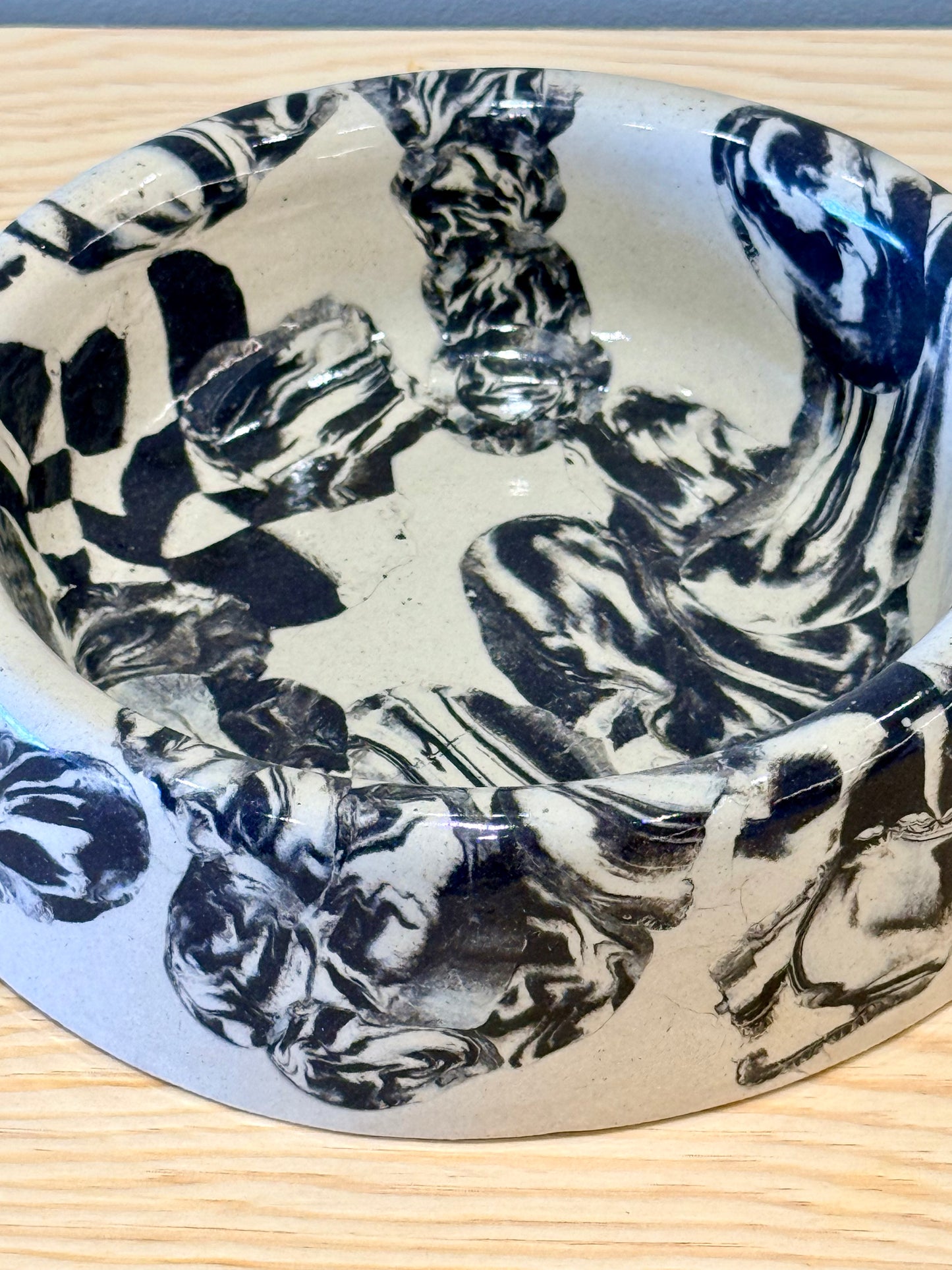 Handmade Ceramic Dog Bowl - Nerikomi