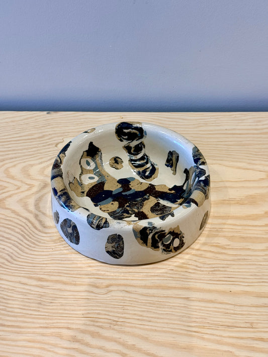 Handmade Ceramic Dog Bowl - Nerikomi