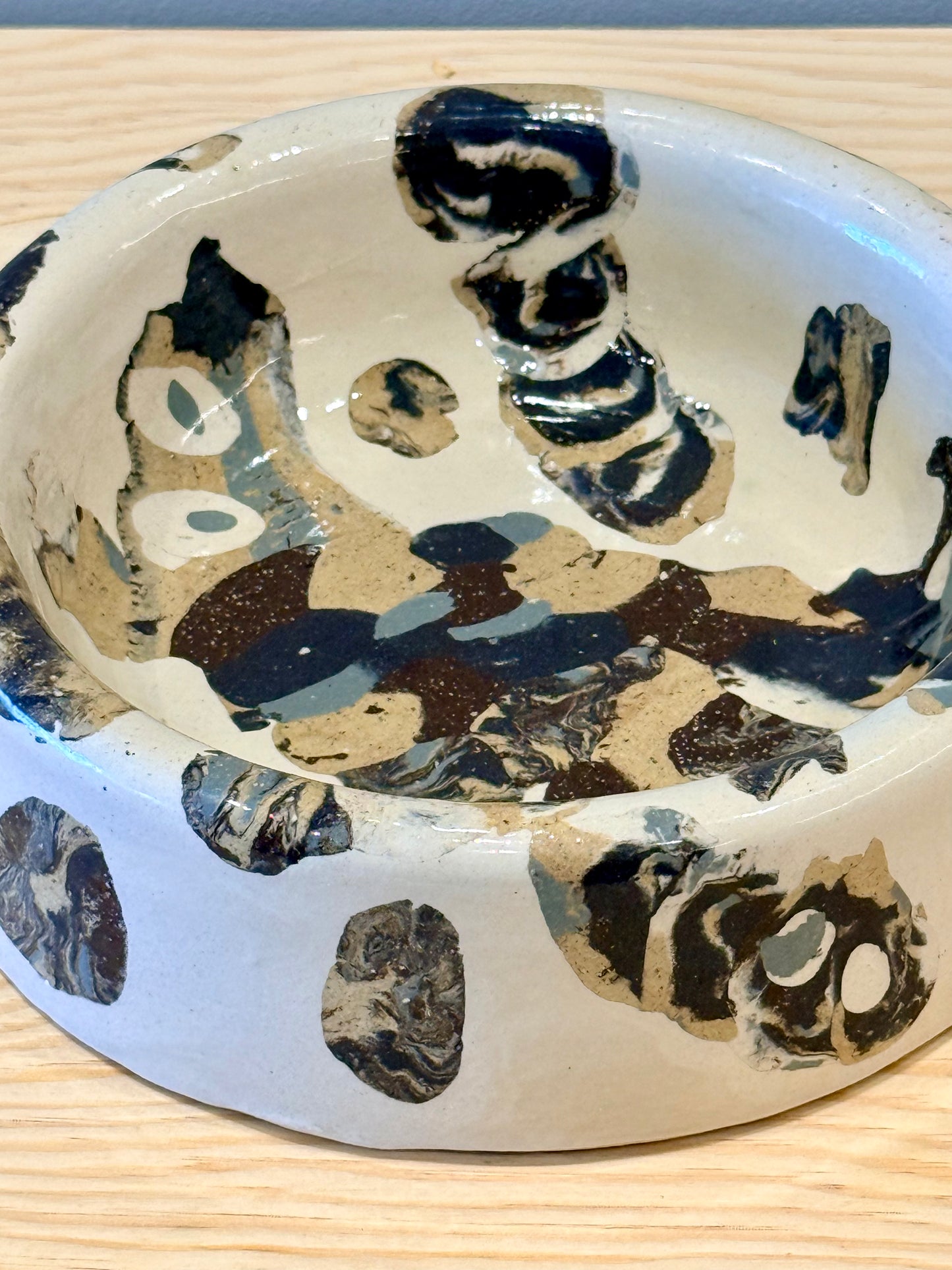 Handmade Ceramic Dog Bowl - Nerikomi