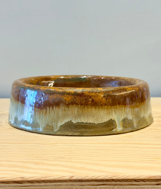 Handmade Ceramic Dog Bowl - Green