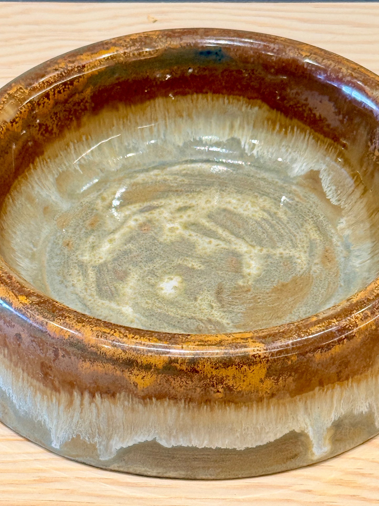 Handmade Ceramic Dog Bowl - Green