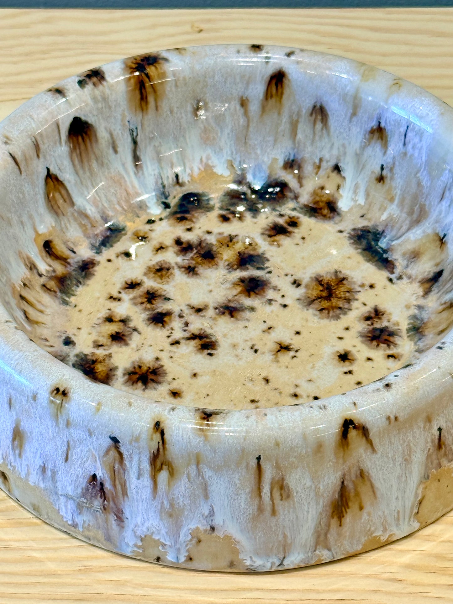 Handmade Ceramic Dog Bowl - White