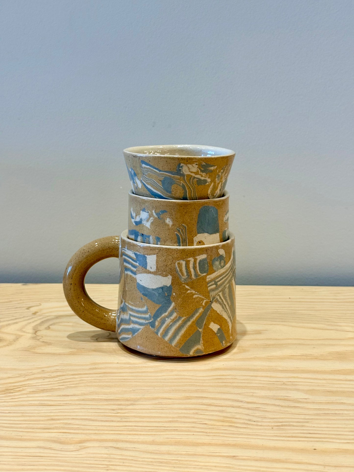 Handcrafted Ceramic Mug - Large Nerikomi