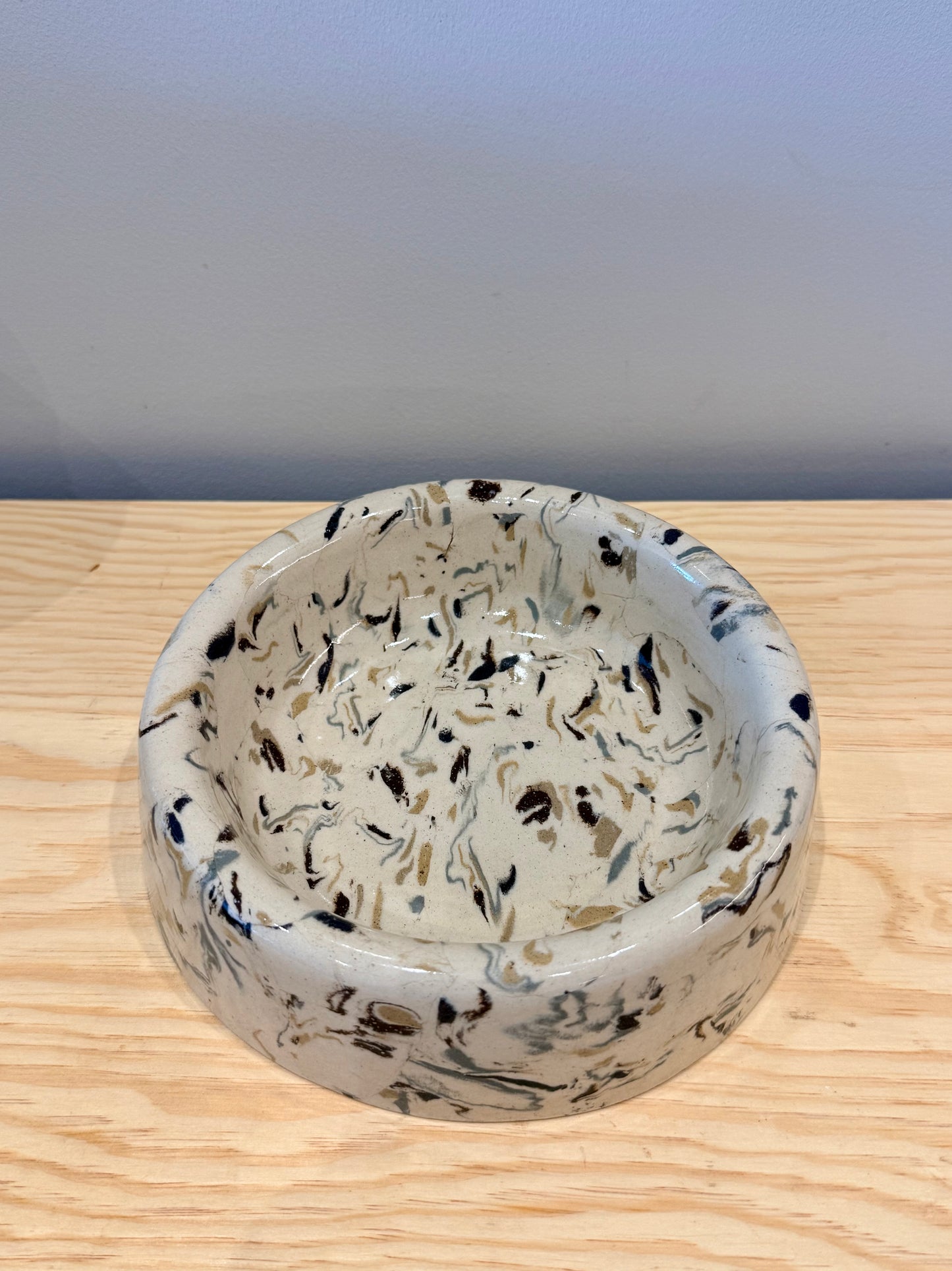 Handmade Ceramic Dog Bowl - Nerikomi