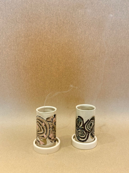 Ceramic Incense Burner - Nerikomi