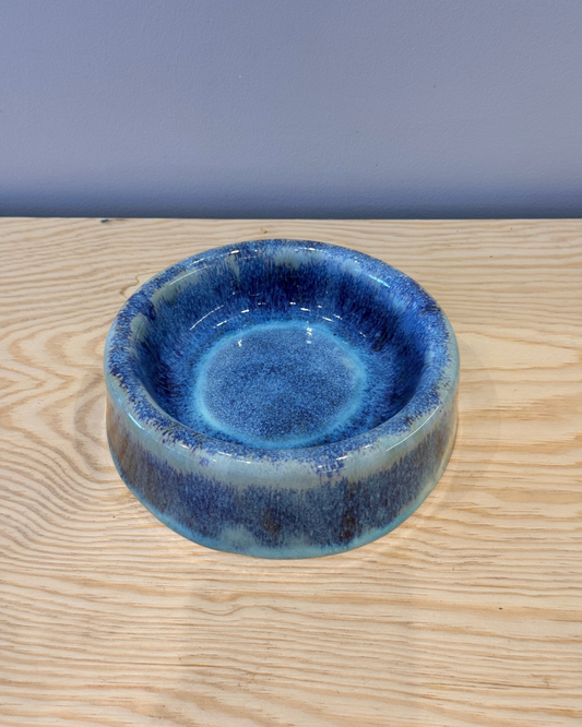 Handmade Ceramic Dog Bowl - Blue
